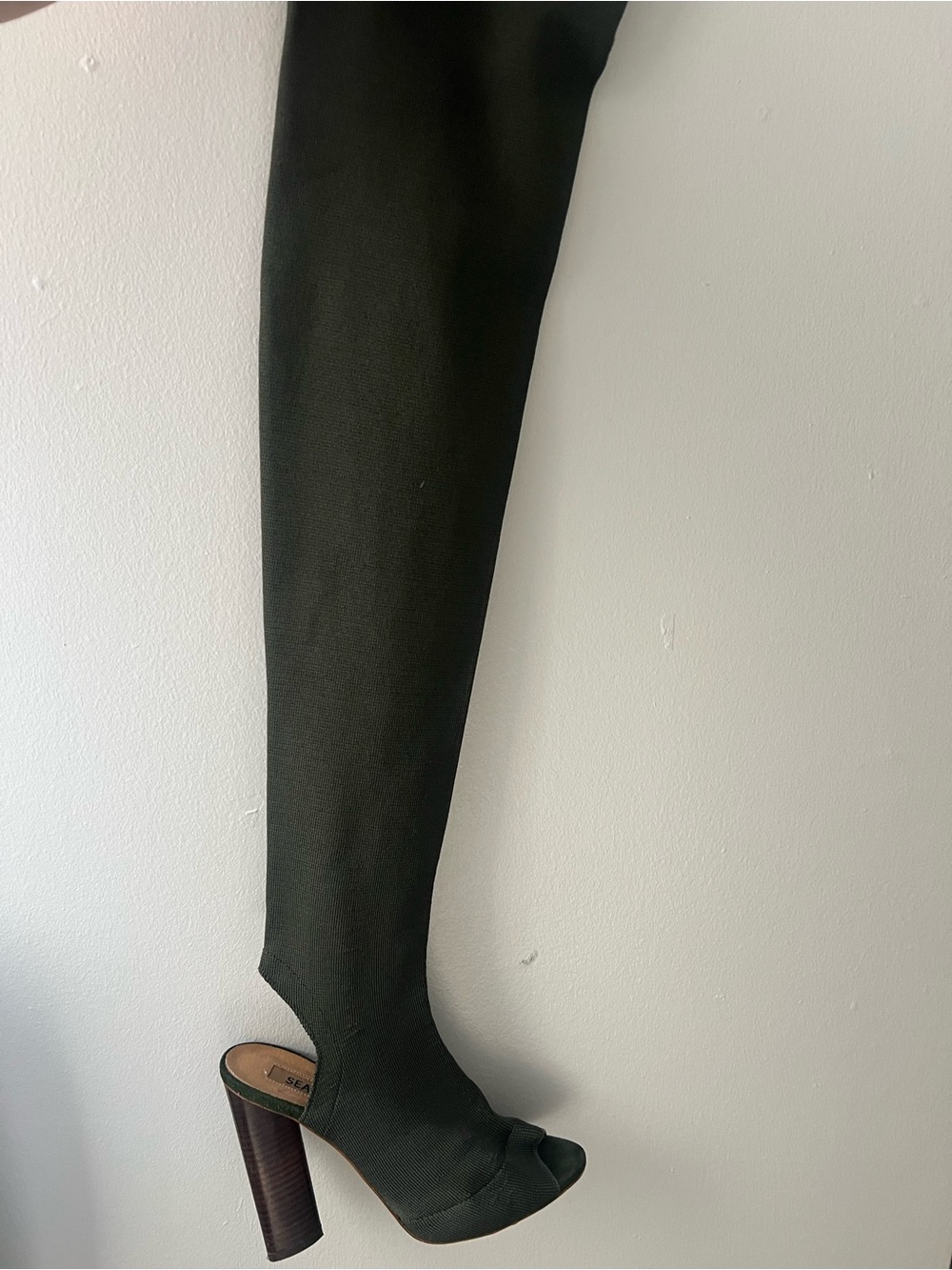 Yeezy season 2 over the knee boots kaki green size 36